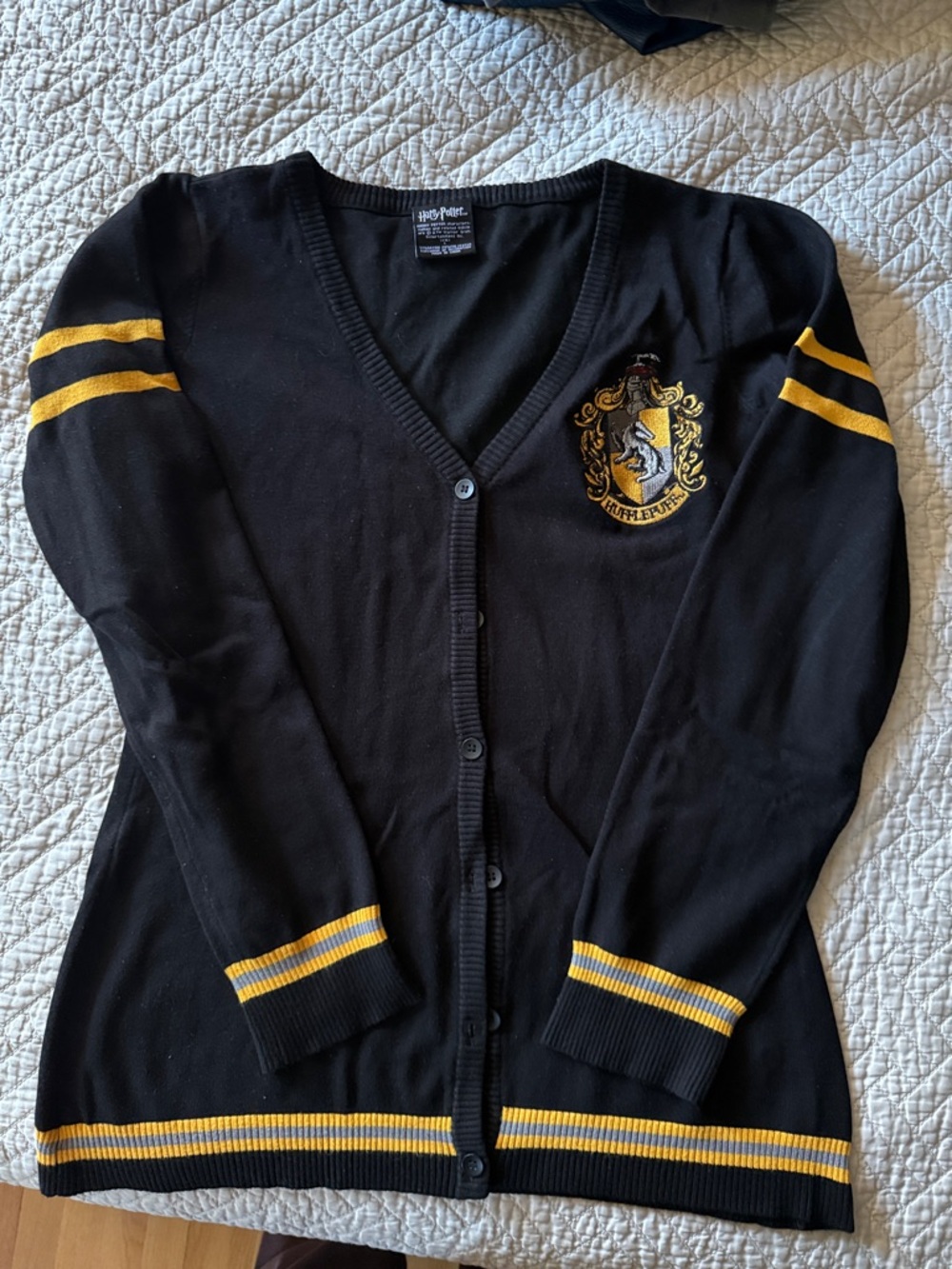 Harry Potter Hufflepuff Black and Yellow Cardigan